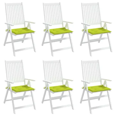 Coussins de chaise de jardin lot de 6 vert vif 40x40x4 cm