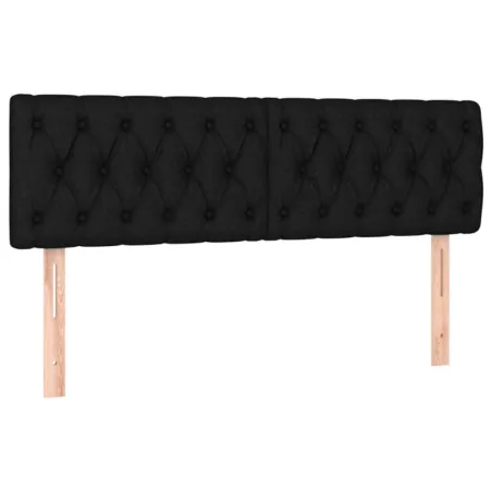 Sommier à lattes de lit avec matelas Noir 160x200 cm Tissu