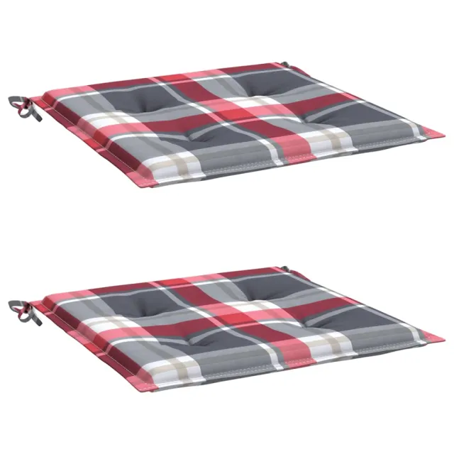 Coussins de chaise de jardin lot de 2 carreaux rouges 40x40x4cm