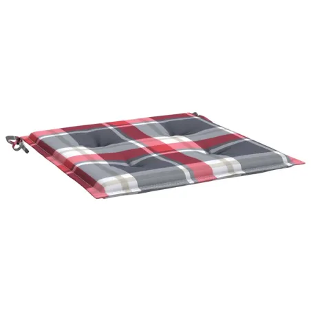 Coussins de chaise de jardin lot de 2 carreaux rouges 40x40x4cm