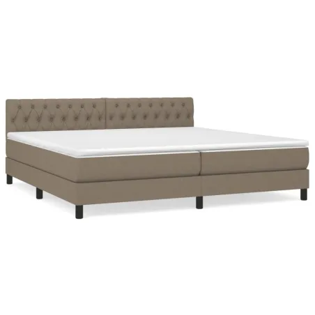 Sommier à lattes de lit avec matelas Taupe 200x200 cm Tissu