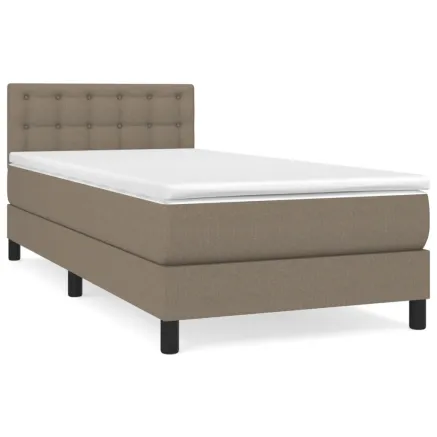 Sommier à lattes de lit avec matelas Taupe 90x200 cm Tissu 2