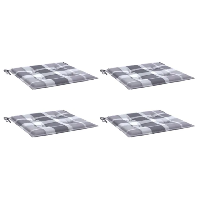 Coussins de chaise de jardin lot de 4 carreaux gris 40x40x4 cm