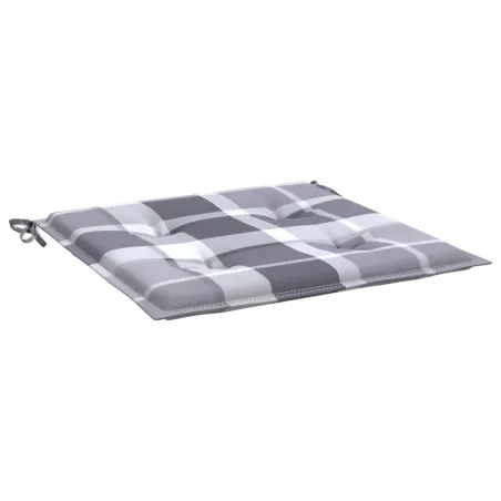 Coussins de chaise de jardin lot de 6 carreaux gris 40x40x4 cm