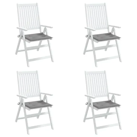Coussins de chaise jardin lot de 4 gris 50x50x4 cm tissu oxford