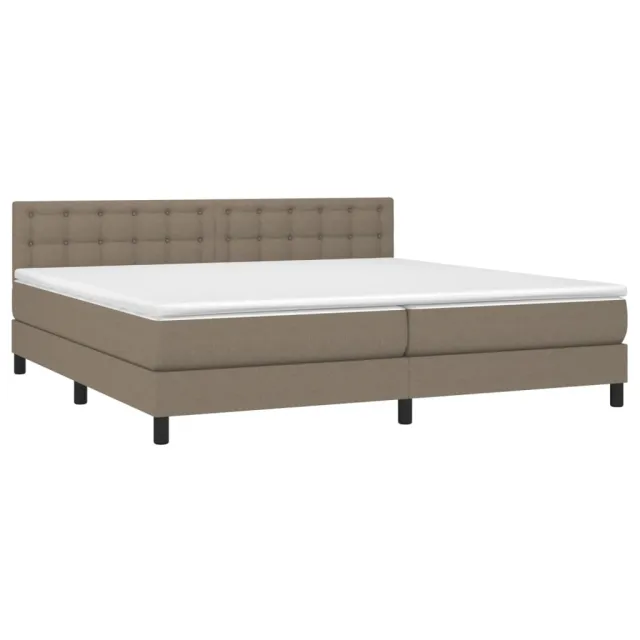 Sommier à lattes de lit avec matelas Taupe 200x200 cm Tissu