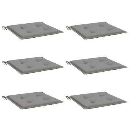 Coussins de chaise jardin lot de 6 gris 50x50x4 cm tissu oxford