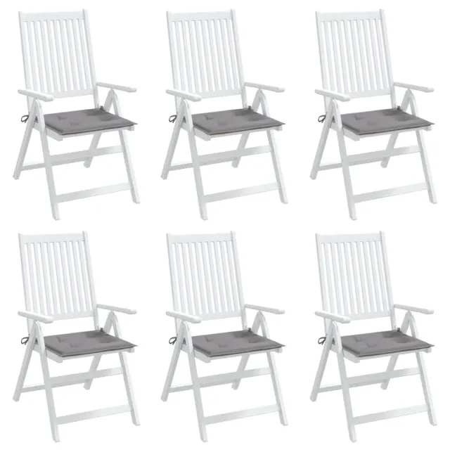 Coussins de chaise jardin lot de 6 gris 50x50x4 cm tissu oxford