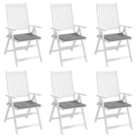 Coussins de chaise jardin lot de 6 gris 50x50x4 cm tissu oxford