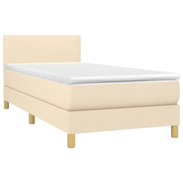 Sommier à lattes de lit avec matelas Crème 80x200 cm Tissu
