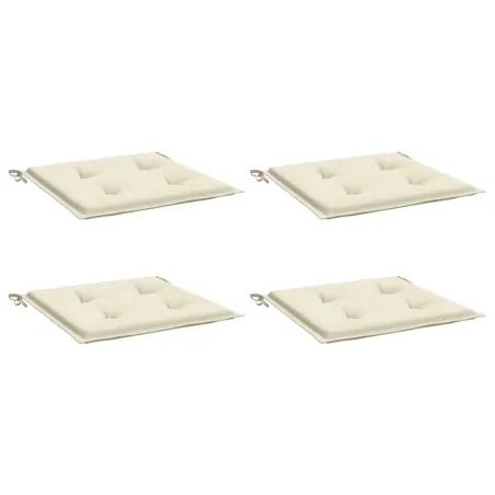 Coussins de chaise jardin lot de 4 crème 50x50x4cm tissu oxford
