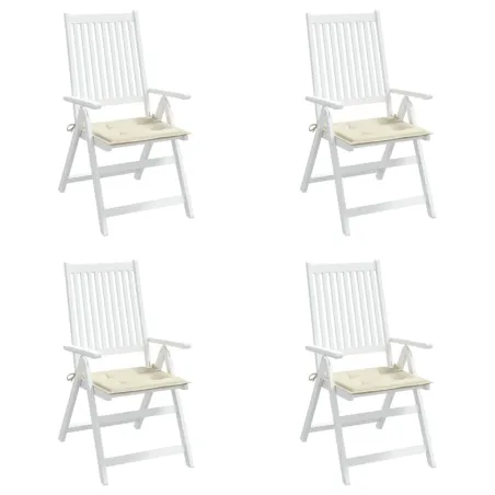 Coussins de chaise jardin lot de 4 crème 50x50x4cm tissu oxford