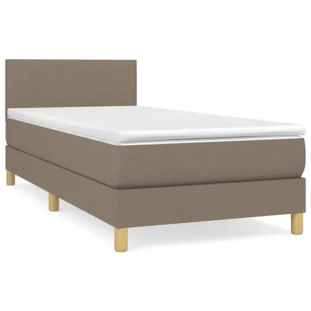 Sommier à lattes de lit avec matelas Taupe 90x190 cm Tissu