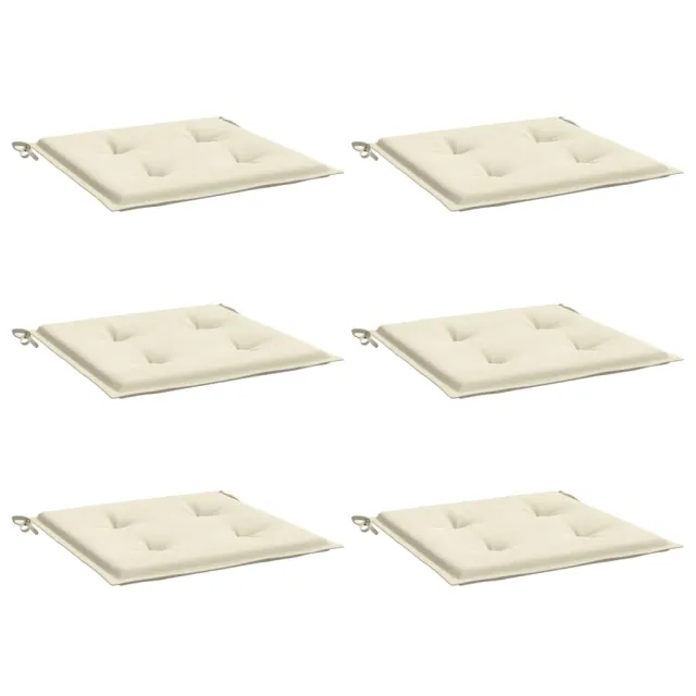 Coussins de chaise jardin lot de 6 crème 50x50x4cm tissu oxford