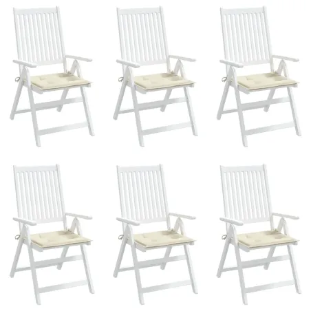 Coussins de chaise jardin lot de 6 crème 50x50x4cm tissu oxford