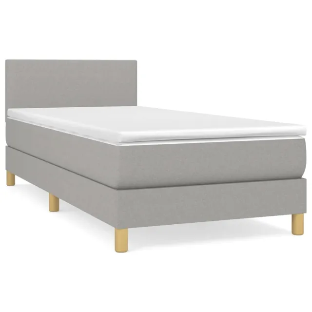 Sommier à lattes de lit avec matelas Gris clair 100x200cm Tissu