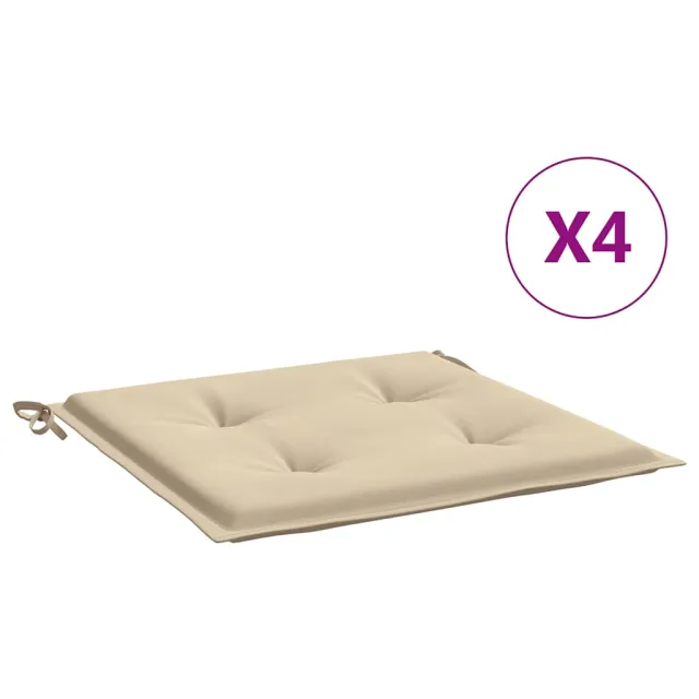 Coussins de chaise jardin lot de 4 beige 50x50x4cm tissu oxford