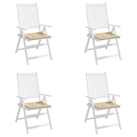 Coussins de chaise jardin lot de 4 beige 50x50x4cm tissu oxford