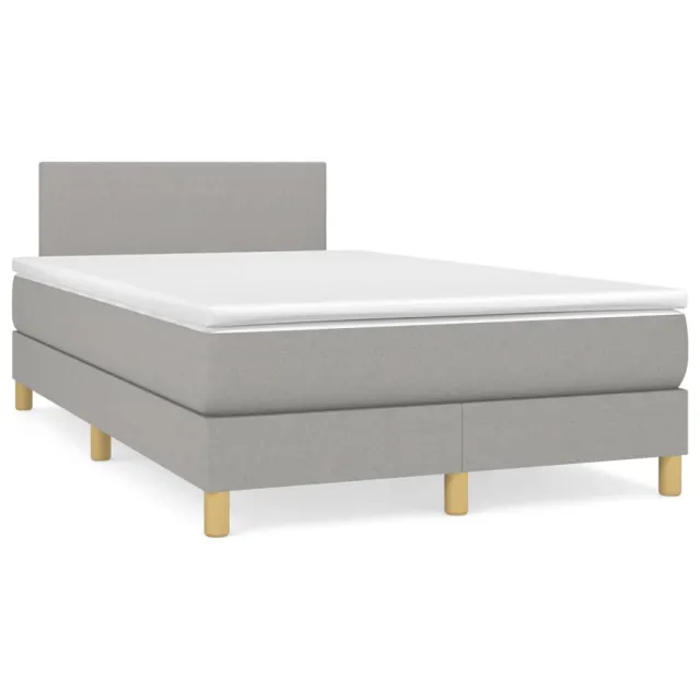Sommier à lattes de lit avec matelas Gris clair 120x200cm Tissu