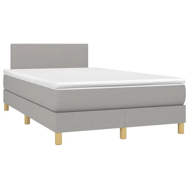 Sommier à lattes de lit avec matelas Gris clair 120x200cm Tissu