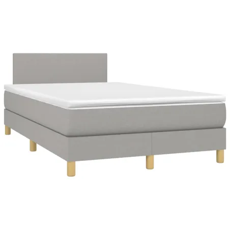 Sommier à lattes de lit avec matelas Gris clair 120x200cm Tissu