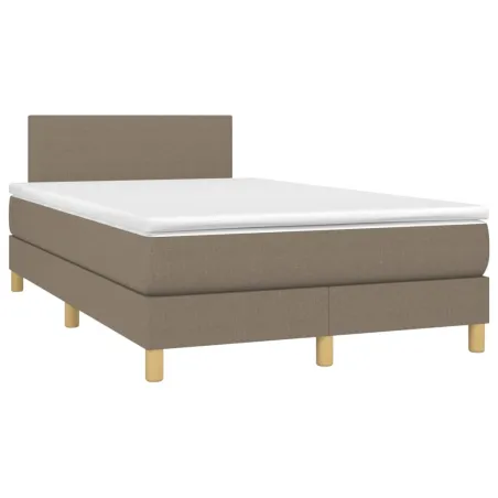 Sommier à lattes de lit avec matelas Taupe 120x200 cm Tissu