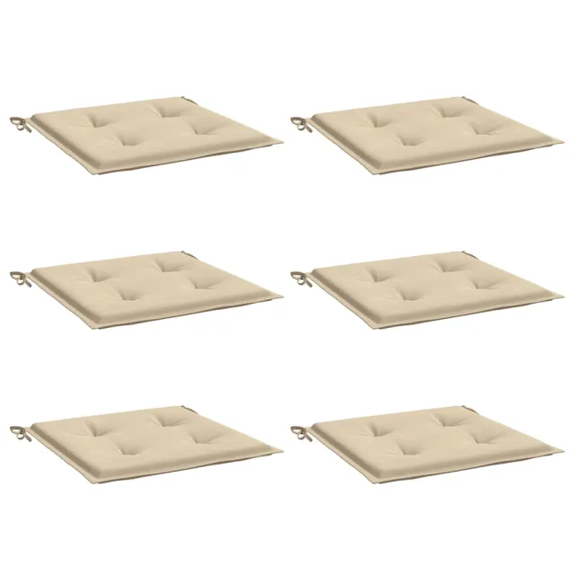 Coussins de chaise jardin lot de 6 beige 50x50x4cm tissu oxford