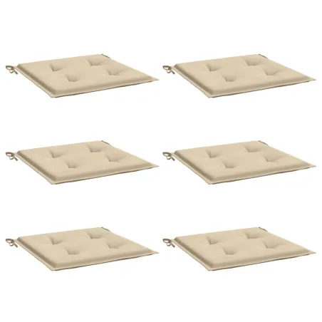 Coussins de chaise jardin lot de 6 beige 50x50x4cm tissu oxford