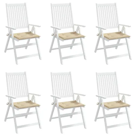 Coussins de chaise jardin lot de 6 beige 50x50x4cm tissu oxford