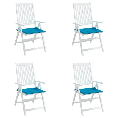 Coussins de chaise jardin lot de 4 bleu 50x50x4 cm tissu oxford
