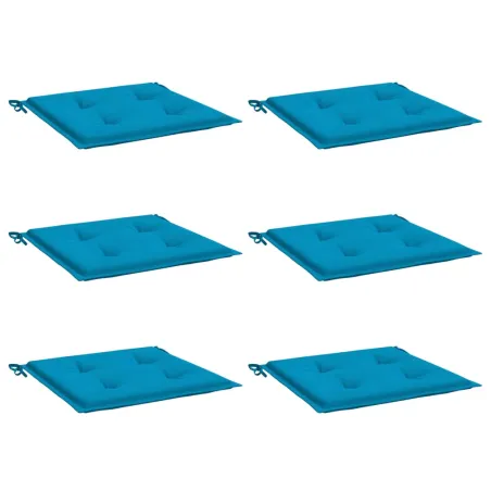 Coussins de chaise jardin lot de 6 bleu 50x50x4 cm tissu oxford
