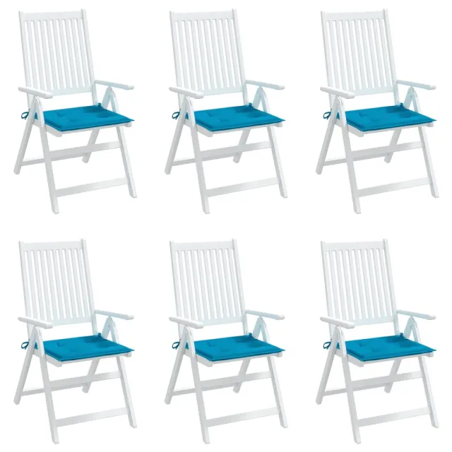 Coussins de chaise jardin lot de 6 bleu 50x50x4 cm tissu oxford
