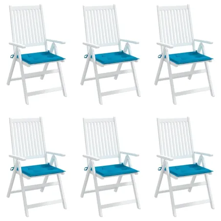 Coussins de chaise jardin lot de 6 bleu 50x50x4 cm tissu oxford