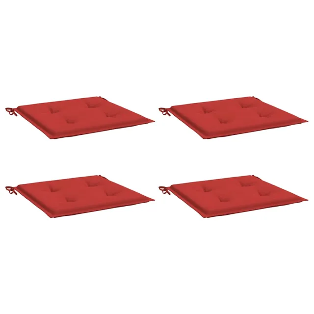 Coussins de chaise jardin lot de 4 rouge 50x50x4cm tissu oxford