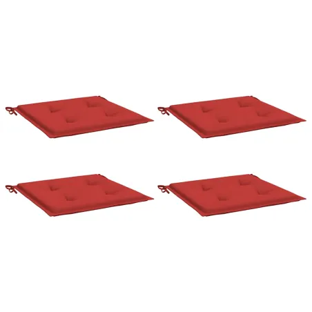 Coussins de chaise jardin lot de 4 rouge 50x50x4cm tissu oxford