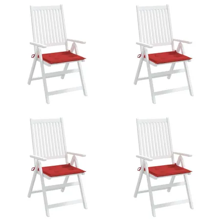 Coussins de chaise jardin lot de 4 rouge 50x50x4cm tissu oxford