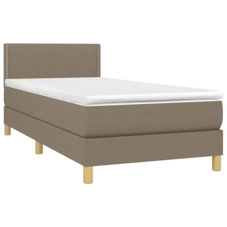 Sommier à lattes de lit avec matelas Taupe 90x190 cm Tissu