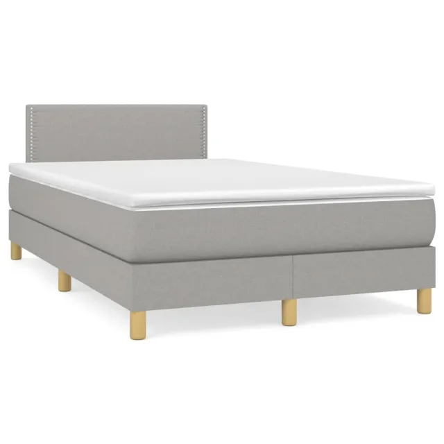 Sommier à lattes de lit avec matelas Gris clair 120x200cm Tissu