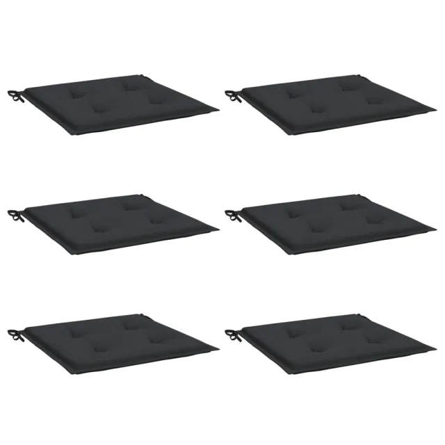 Coussins de chaise jardin lot de 6 noir 50x50x4 cm tissu oxford
