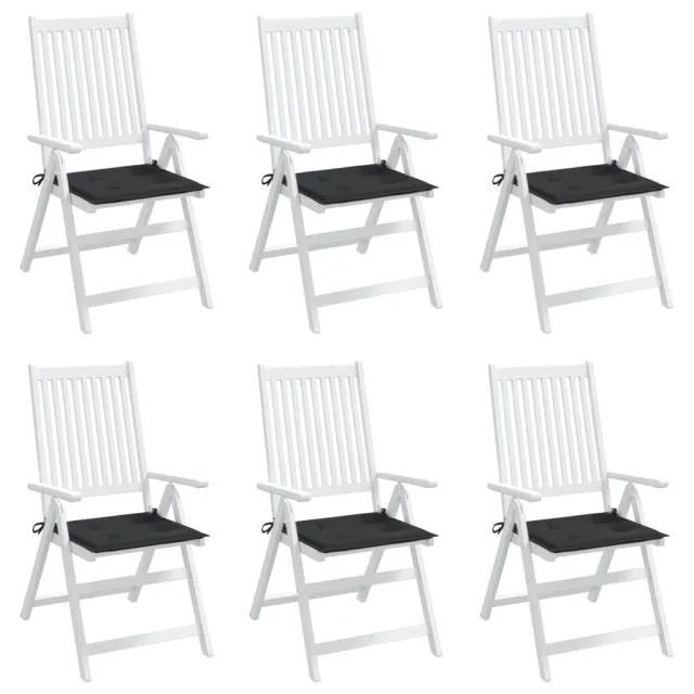 Coussins de chaise jardin lot de 6 noir 50x50x4 cm tissu oxford