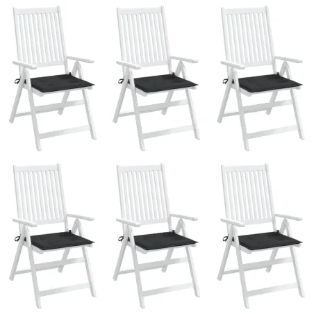 Coussins de chaise jardin lot de 6 noir 50x50x4 cm tissu oxford