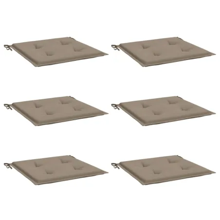 Coussins de chaise jardin lot de 6 taupe 50x50x4cm tissu oxford