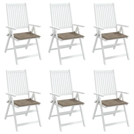 Coussins de chaise jardin lot de 6 taupe 50x50x4cm tissu oxford