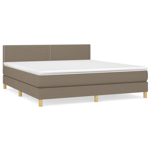 Sommier à lattes de lit avec matelas Taupe 180x200 cm Tissu