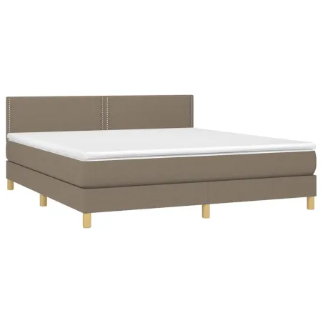 Sommier à lattes de lit avec matelas Taupe 180x200 cm Tissu
