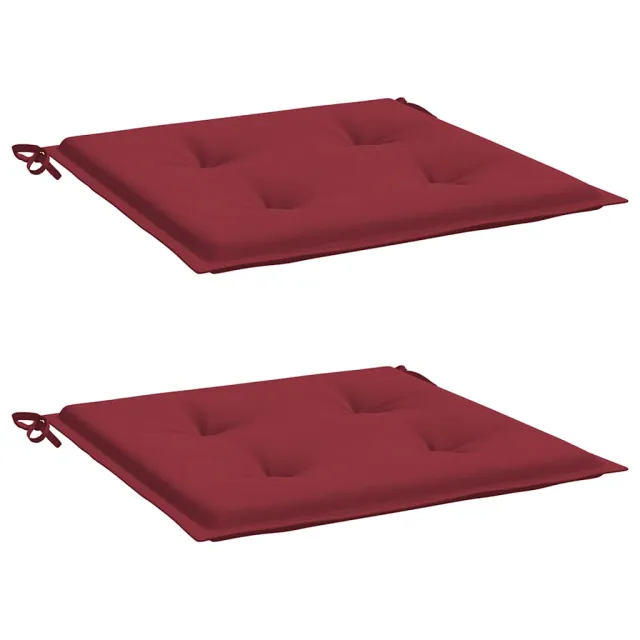 Coussins de chaise de jardin lot de 2 rouge bordeaux 50x50x4 cm