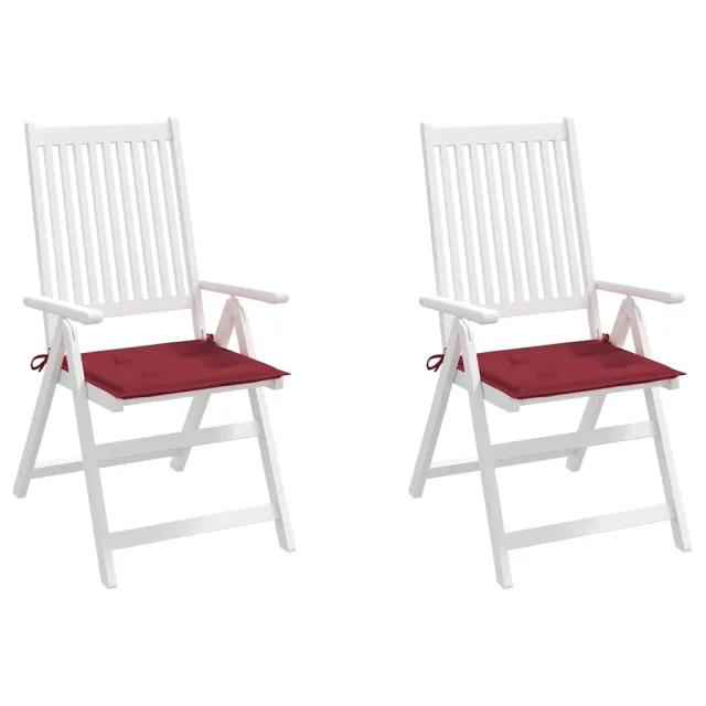 Coussins de chaise de jardin lot de 2 rouge bordeaux 50x50x4 cm