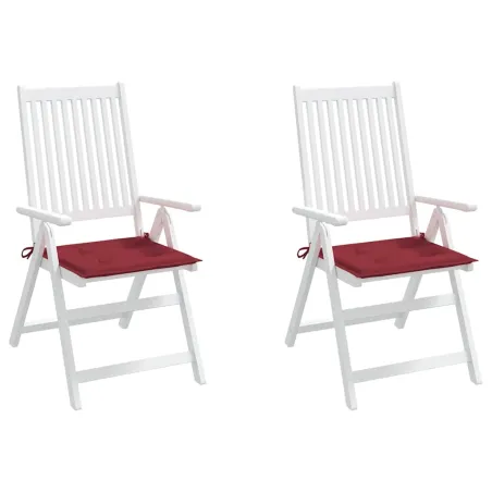 Coussins de chaise de jardin lot de 2 rouge bordeaux 50x50x4 cm