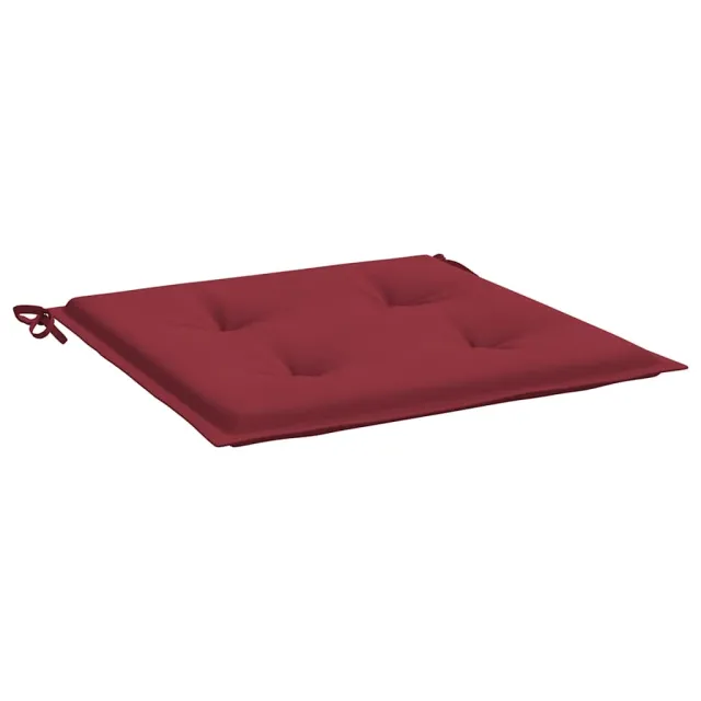 Coussins de chaise de jardin lot de 2 rouge bordeaux 50x50x4 cm