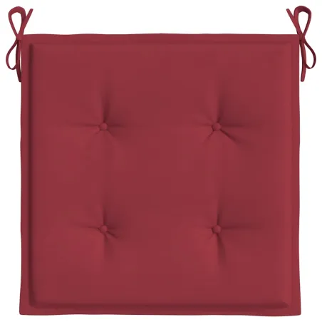 Coussins de chaise de jardin lot de 2 rouge bordeaux 50x50x4 cm
